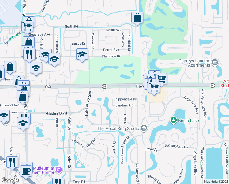 map of restaurants, bars, coffee shops, grocery stores, and more near 4110 Looking Glass Lane in Naples