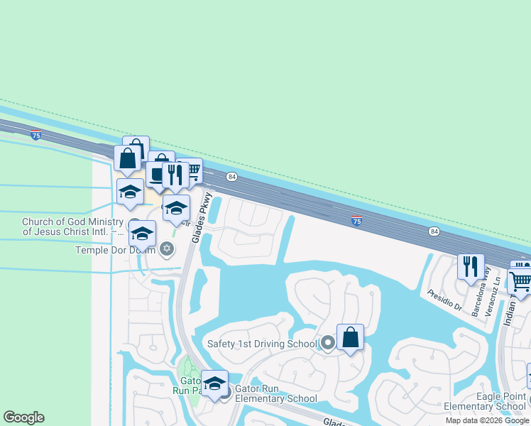 map of restaurants, bars, coffee shops, grocery stores, and more near 1999 Madeira Drive in Weston