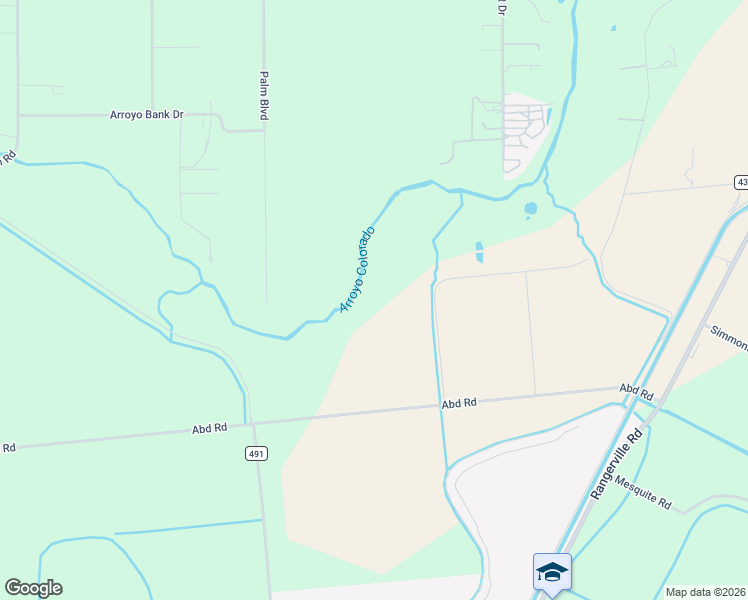 map of restaurants, bars, coffee shops, grocery stores, and more near 18100-18372 Thieme Road in Harlingen