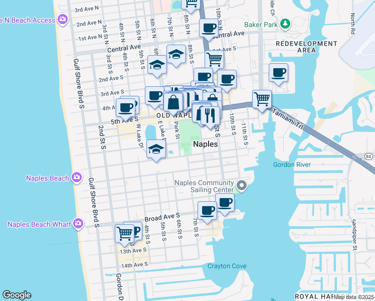 map of restaurants, bars, coffee shops, grocery stores, and more near in Naples