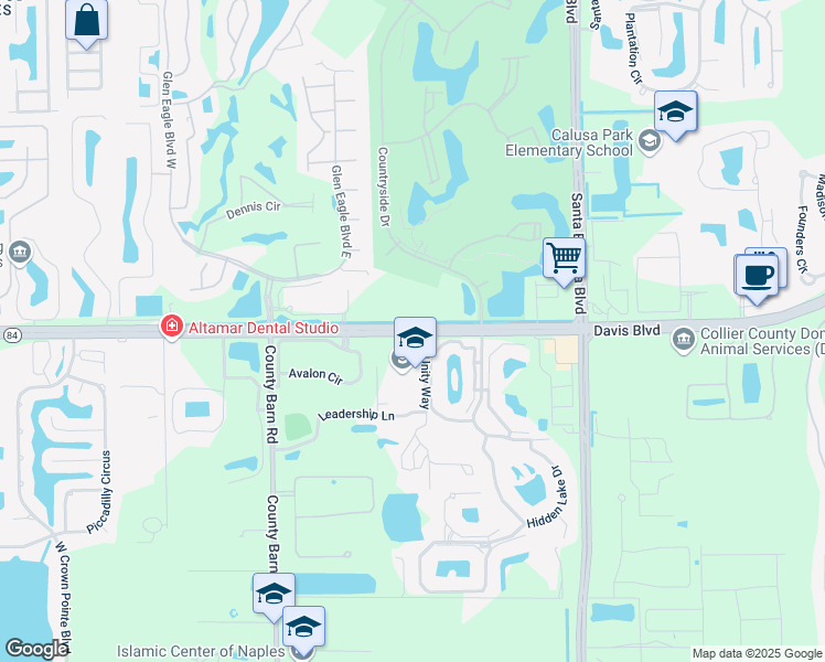 map of restaurants, bars, coffee shops, grocery stores, and more near 15 Unity Way in Naples