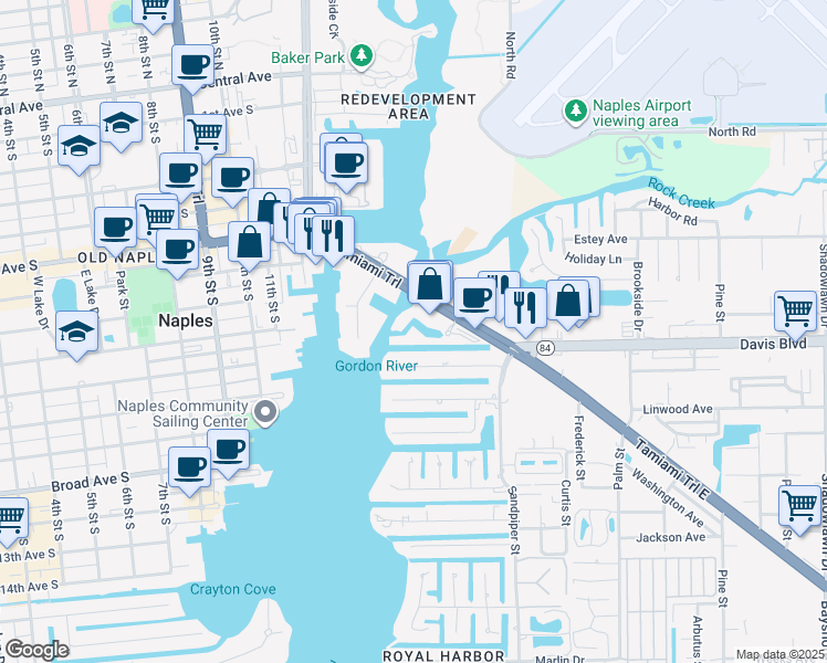 map of restaurants, bars, coffee shops, grocery stores, and more near in Naples
