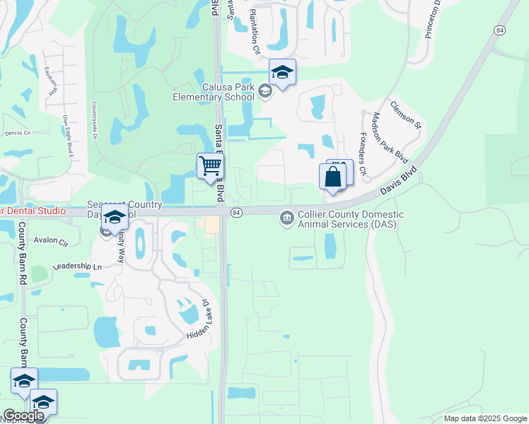 map of restaurants, bars, coffee shops, grocery stores, and more near 7525 Davis Boulevard in Naples