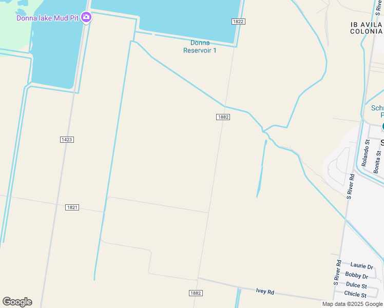 map of restaurants, bars, coffee shops, grocery stores, and more near Val Verde Road in Donna