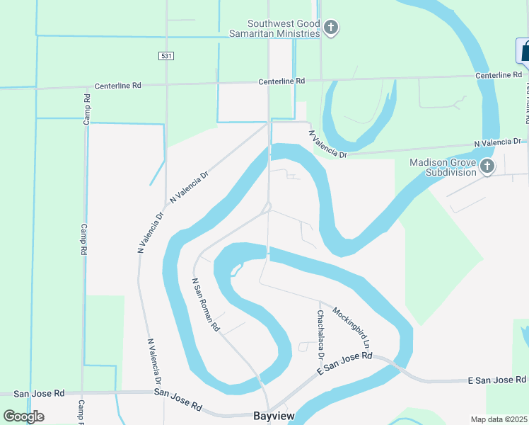 map of restaurants, bars, coffee shops, grocery stores, and more near 147 South San Roman Road in Bayview