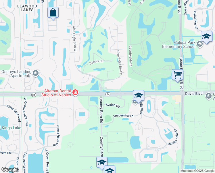 map of restaurants, bars, coffee shops, grocery stores, and more near 6825 Davis Boulevard in Naples