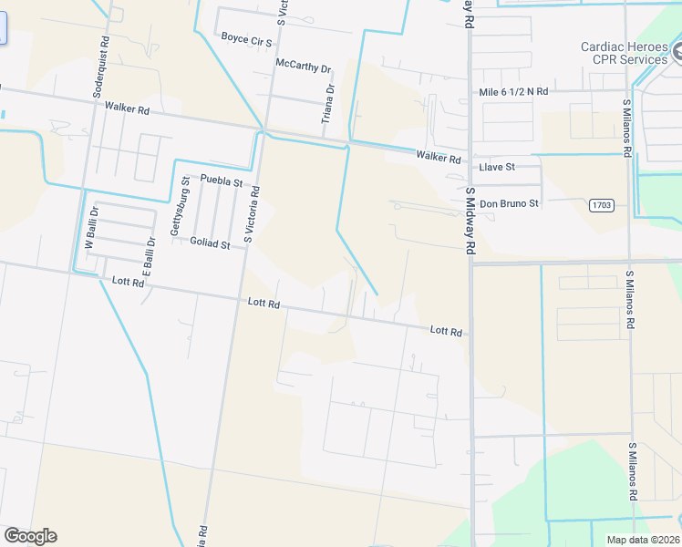 map of restaurants, bars, coffee shops, grocery stores, and more near 3631 Lott Rd in Donna