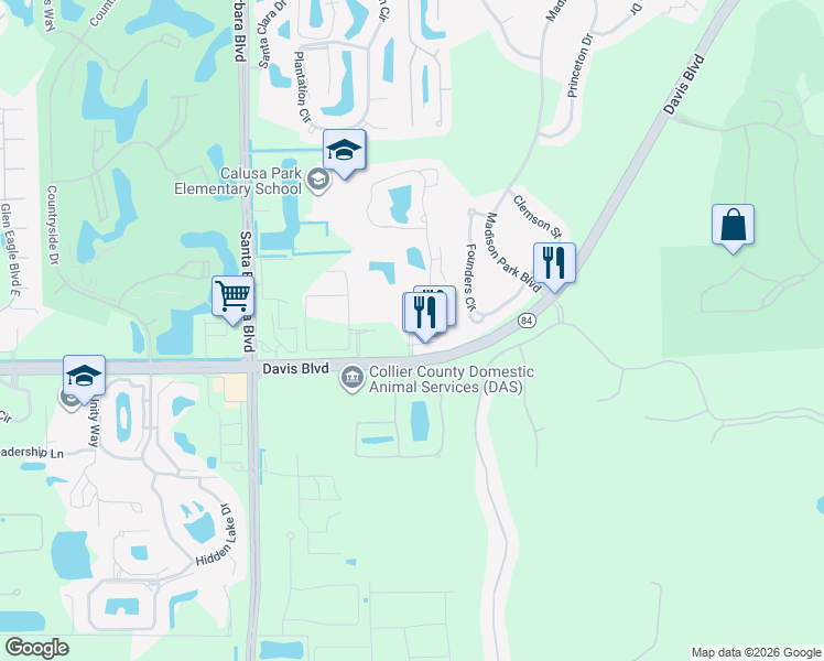 map of restaurants, bars, coffee shops, grocery stores, and more near 1304 Wildwood Lakes Boulevard in Naples