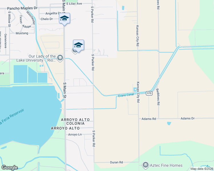 map of restaurants, bars, coffee shops, grocery stores, and more near 28907 South Parker Road in La Feria