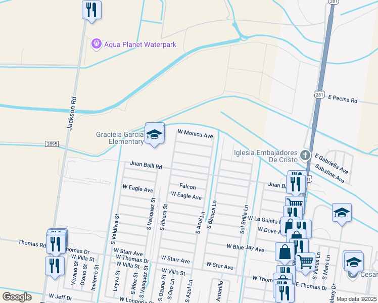 map of restaurants, bars, coffee shops, grocery stores, and more near 804 West Sabatini Avenue in Pharr