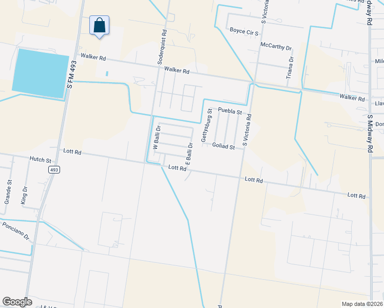 map of restaurants, bars, coffee shops, grocery stores, and more near 2101 East Balli Drive in Donna