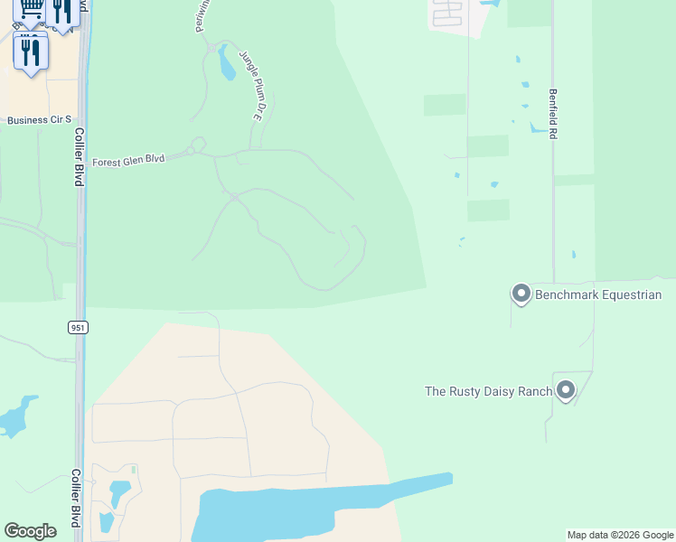 map of restaurants, bars, coffee shops, grocery stores, and more near 3970 Loblolly Bay Drive in Naples