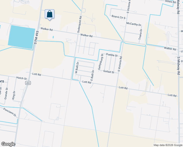 map of restaurants, bars, coffee shops, grocery stores, and more near 2101 East Balli Drive in Donna
