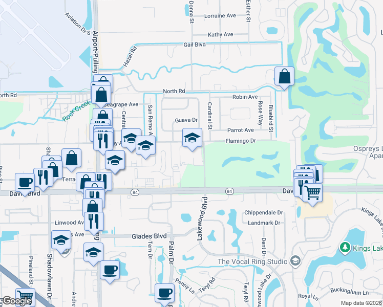 map of restaurants, bars, coffee shops, grocery stores, and more near 4100 Estey Avenue in Naples