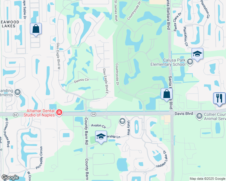 map of restaurants, bars, coffee shops, grocery stores, and more near 1424 Athol Way in Naples