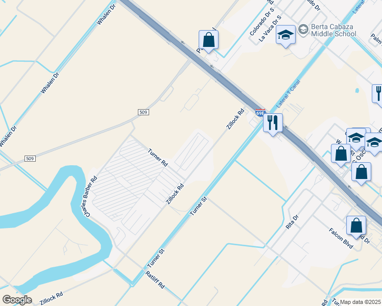 map of restaurants, bars, coffee shops, grocery stores, and more near 2800 Turner Road in San Benito