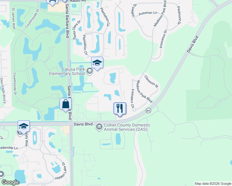 map of restaurants, bars, coffee shops, grocery stores, and more near 1385 Wildwood Lakes Boulevard in Naples