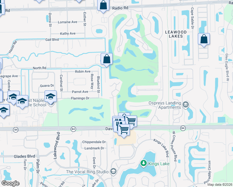 map of restaurants, bars, coffee shops, grocery stores, and more near 1070 Foxfire Lane in Naples