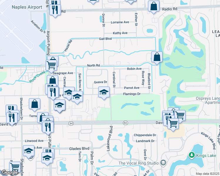 map of restaurants, bars, coffee shops, grocery stores, and more near 1003 Cardinal Street in Naples