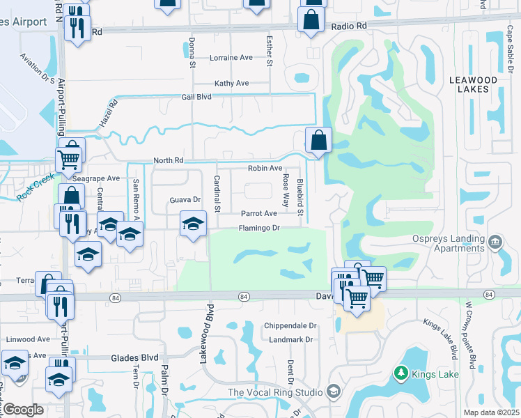 map of restaurants, bars, coffee shops, grocery stores, and more near 4481 Parrot Ave in Naples