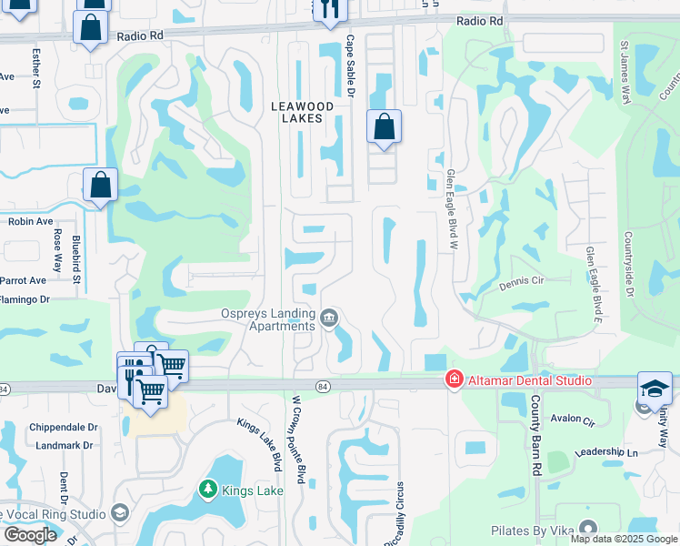 map of restaurants, bars, coffee shops, grocery stores, and more near 1175 Moon Lake Drive in Naples