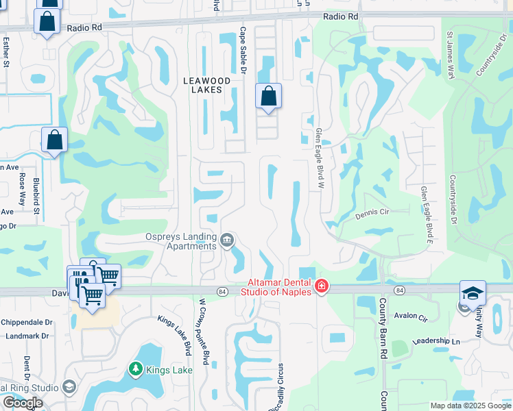 map of restaurants, bars, coffee shops, grocery stores, and more near 5397 Whitten Drive in Naples