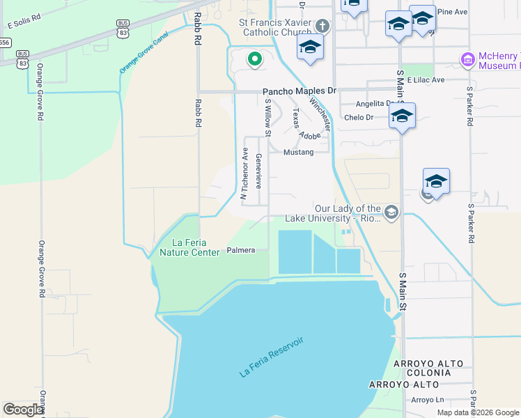 map of restaurants, bars, coffee shops, grocery stores, and more near 155 Tichenor Avenue in La Feria