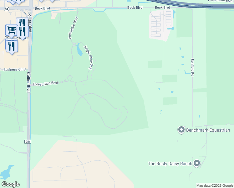 map of restaurants, bars, coffee shops, grocery stores, and more near 3952 Forest Glen Boulevard in Naples