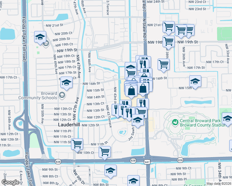 map of restaurants, bars, coffee shops, grocery stores, and more near in Fort Lauderdale