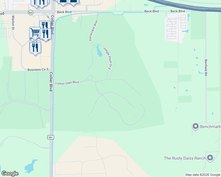 map of restaurants, bars, coffee shops, grocery stores, and more near 3884 Forest Glen Boulevard in Naples