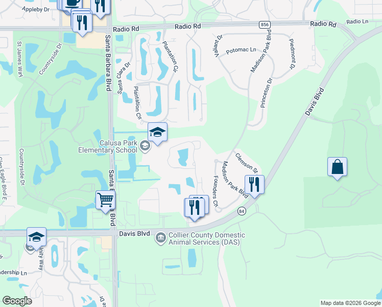 map of restaurants, bars, coffee shops, grocery stores, and more near 1205 Wildwood Lakes Boulevard in Naples