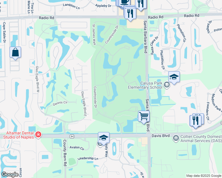map of restaurants, bars, coffee shops, grocery stores, and more near 504 Veranda Way in Naples