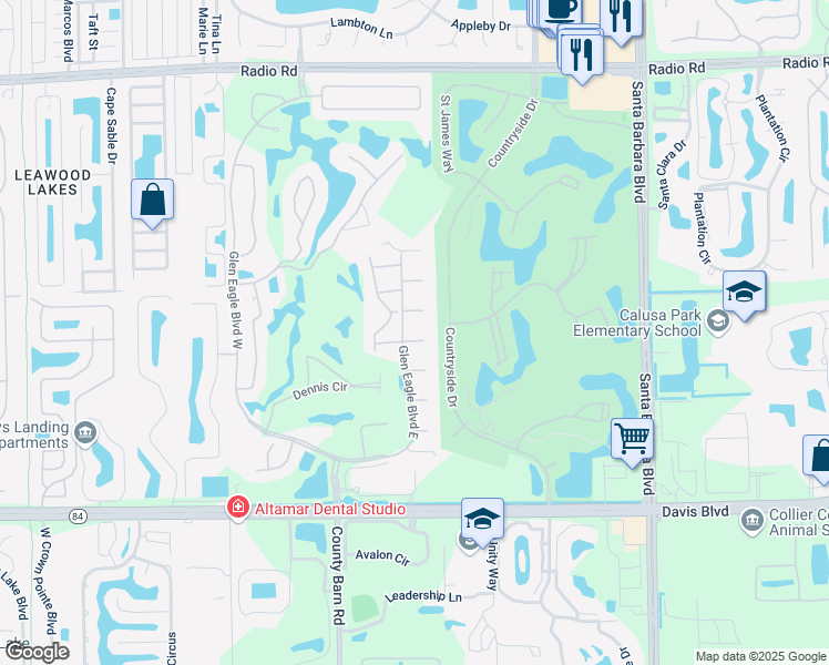 map of restaurants, bars, coffee shops, grocery stores, and more near 1110 Dorchester Court in Naples