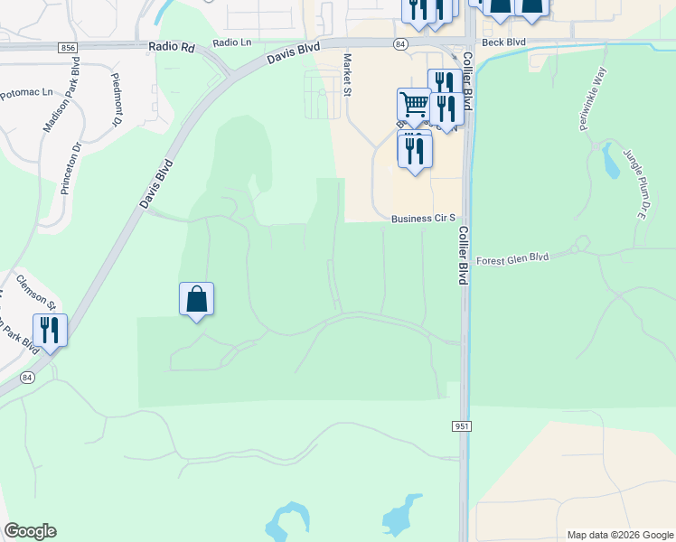 map of restaurants, bars, coffee shops, grocery stores, and more near 3708 Buttonwood Way in Naples