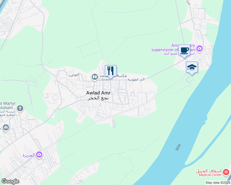 map of restaurants, bars, coffee shops, grocery stores, and more near in Qena