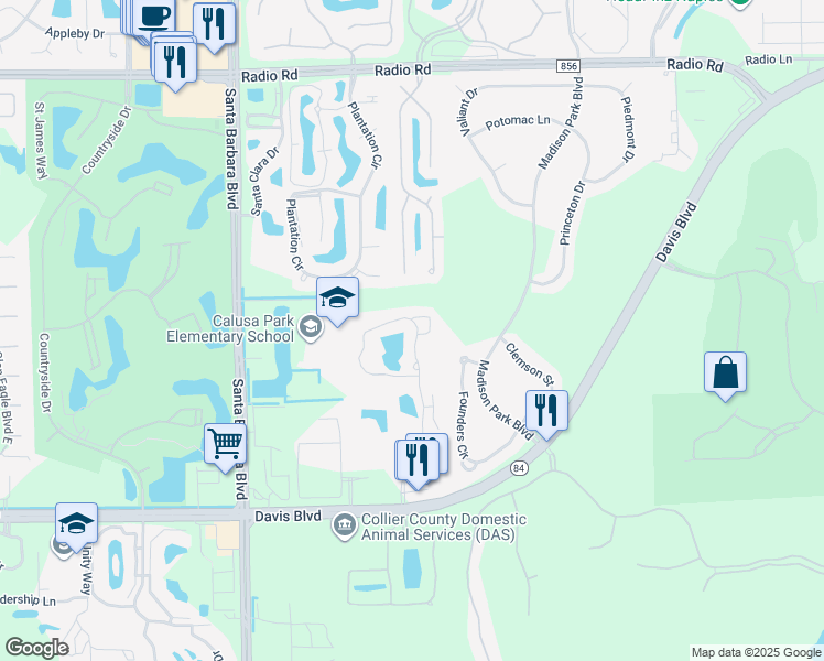 map of restaurants, bars, coffee shops, grocery stores, and more near 1280 Wildwood Lakes Boulevard in Naples