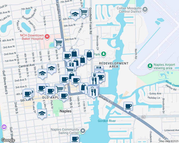 map of restaurants, bars, coffee shops, grocery stores, and more near in Naples