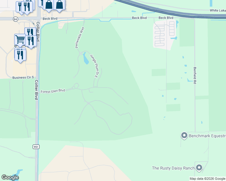 map of restaurants, bars, coffee shops, grocery stores, and more near 3916 Forest Glen Boulevard in Naples