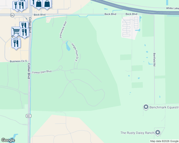 map of restaurants, bars, coffee shops, grocery stores, and more near 3916 Forest Glen Boulevard in Naples