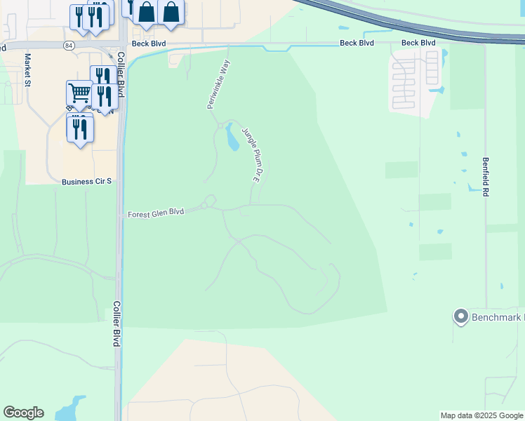 map of restaurants, bars, coffee shops, grocery stores, and more near 3884 Forest Glen Boulevard in Naples