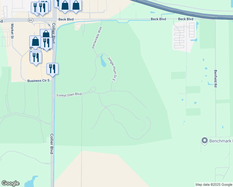 map of restaurants, bars, coffee shops, grocery stores, and more near 3884 Forest Glen Boulevard in Naples