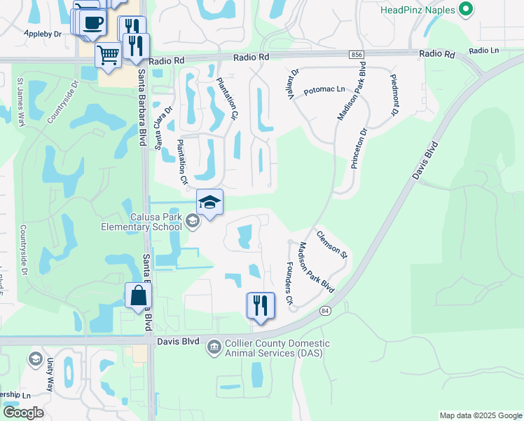 map of restaurants, bars, coffee shops, grocery stores, and more near 298 Sabal Lake Drive in Naples