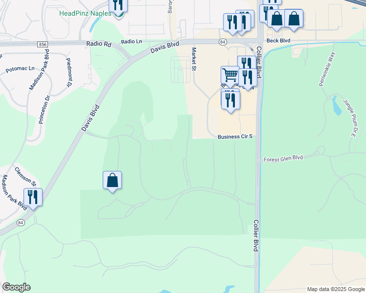 map of restaurants, bars, coffee shops, grocery stores, and more near 3749 Buttonwood Way in Naples