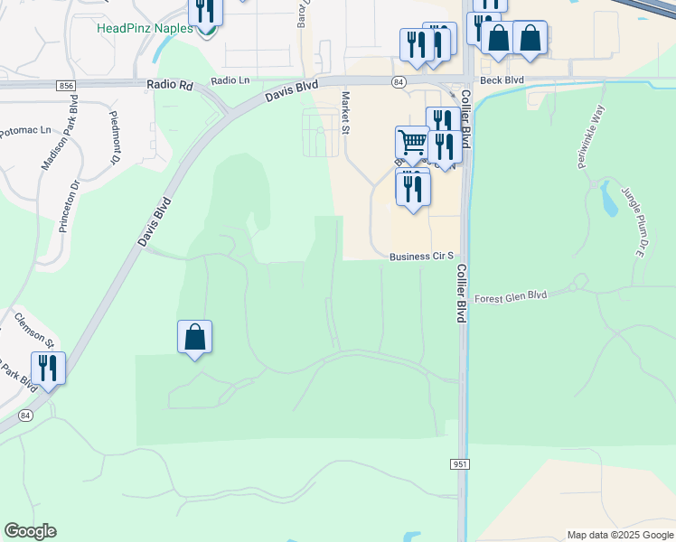 map of restaurants, bars, coffee shops, grocery stores, and more near 3749 Buttonwood Way in Naples