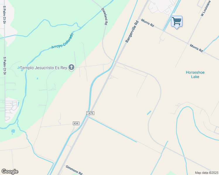 map of restaurants, bars, coffee shops, grocery stores, and more near 28273-28293 Rangerville Road in Harlingen
