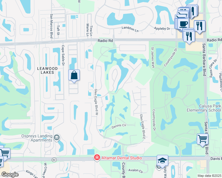 map of restaurants, bars, coffee shops, grocery stores, and more near 768 Provincetown Drive in Naples