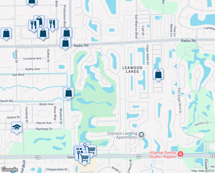 map of restaurants, bars, coffee shops, grocery stores, and more near 400 Fox Haven Drive in Naples