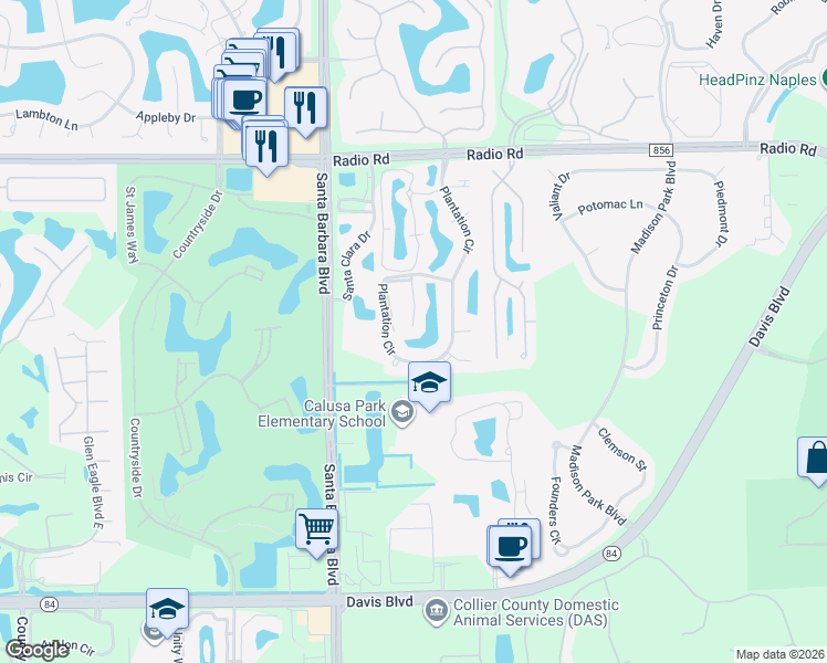 map of restaurants, bars, coffee shops, grocery stores, and more near d208 Furse Lakes Circle in Naples