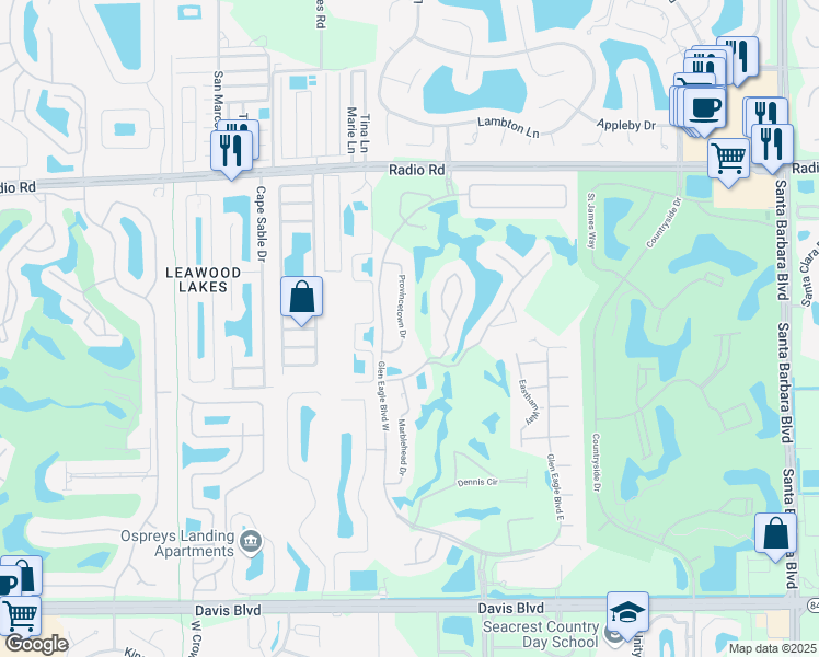 map of restaurants, bars, coffee shops, grocery stores, and more near 760 Provincetown Drive in Naples