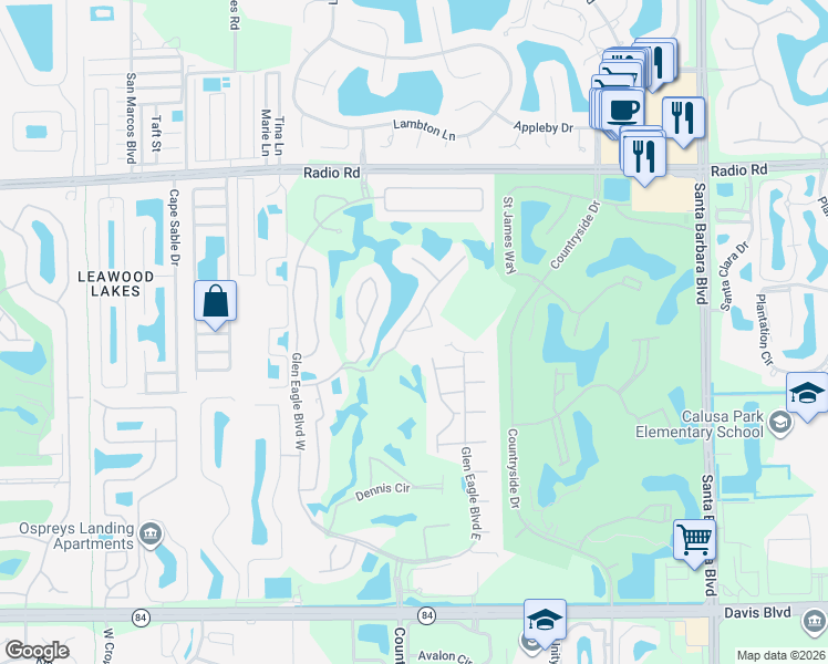 map of restaurants, bars, coffee shops, grocery stores, and more near 6790 Weston Way in Naples